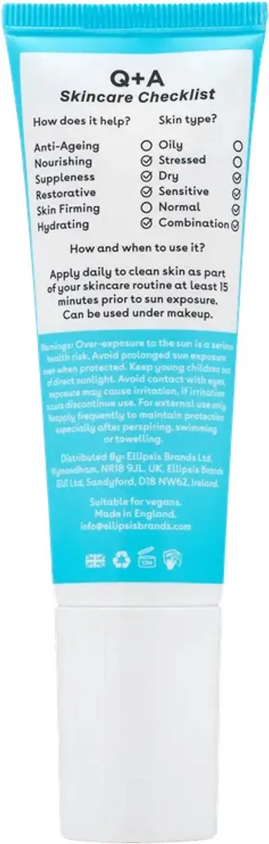 Q+A Face Sunscreen SPF 50 Hydraterend 50ml