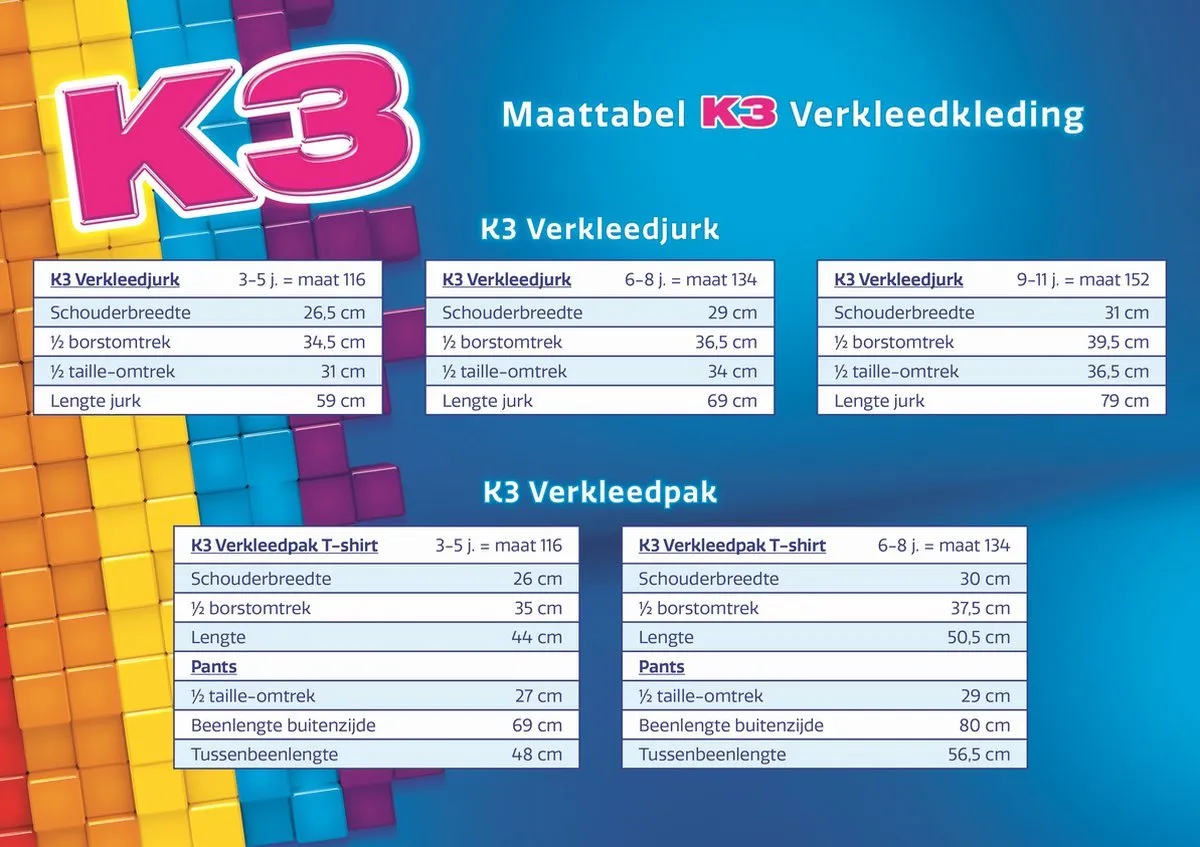 K3 Regenboogjurkje 134 - Paarse haarband