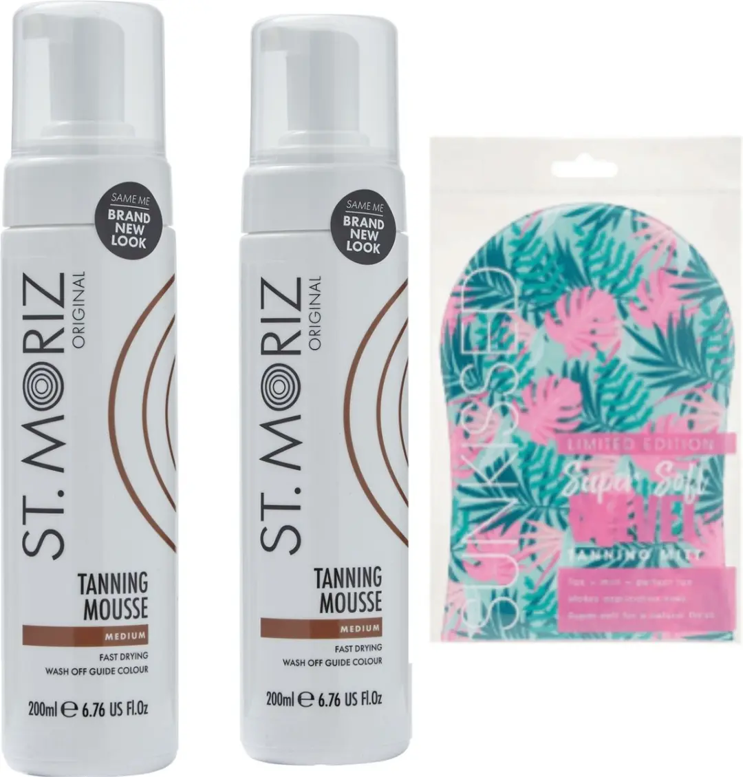 St.Moriz Professional Tanning Mousse Medium 200ml 2 pak + GRATIS Tanning Mitt