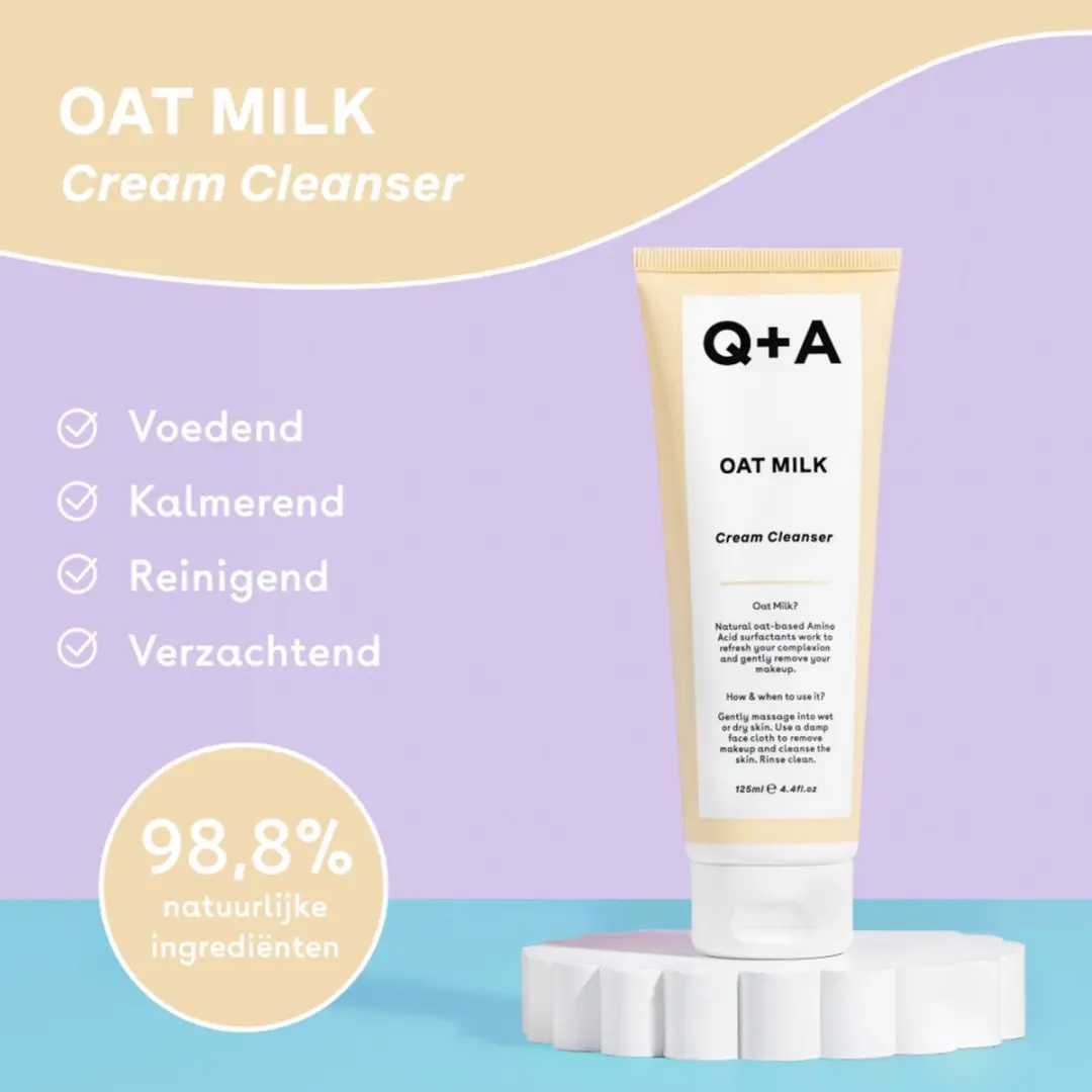 Q+A Oat Milk Cream Cleanser 125ml - afbeelding 3 van 4