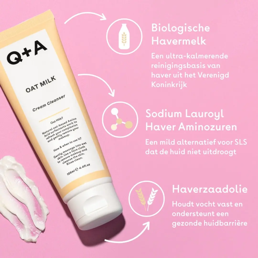 Q+A Oat Milk Cream Cleanser 125ml - afbeelding 2 van 4