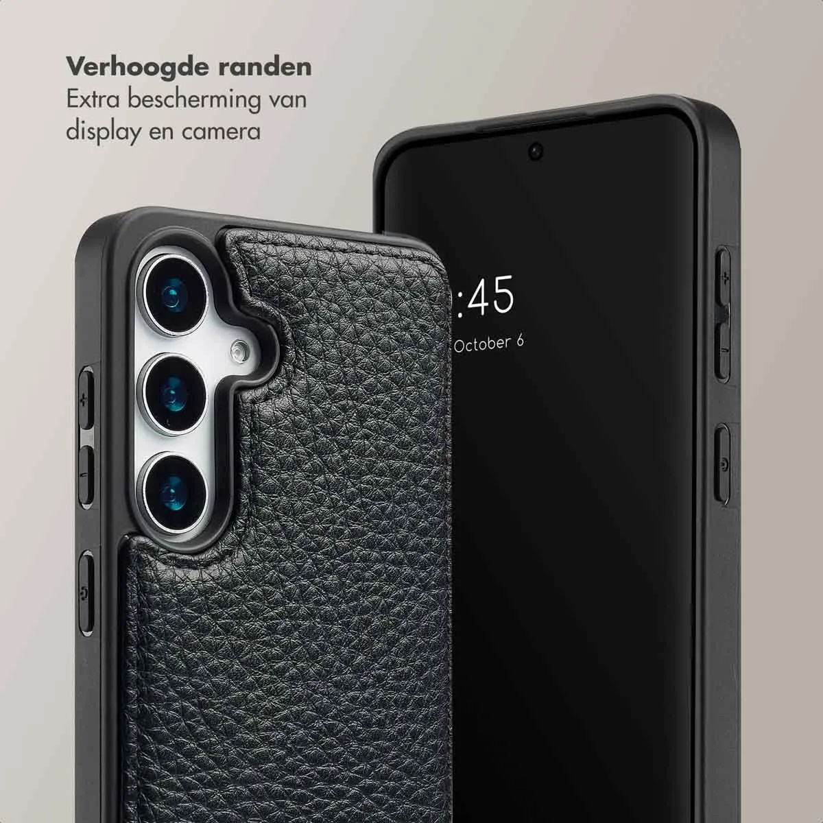 Selencia Hoesje Samsung Galaxy S25 - Backcover met koord - 2 Pasjes - Zwart