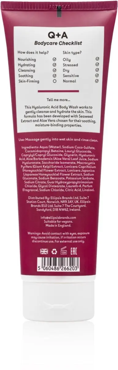 Q+A Hyaluron Body Wash 250ml
