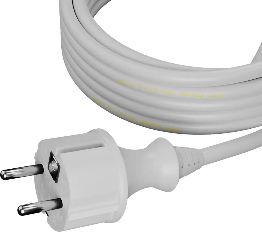 AWTOOLS Voedingskabel 3m 2x1,0mm² - Wit - afbeelding 3 van 4