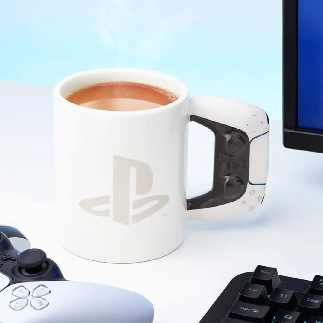 Paladone PlayStation PS5 Keramische Koffiemok 480ml - Officieel Licentie - Wit/Zwart