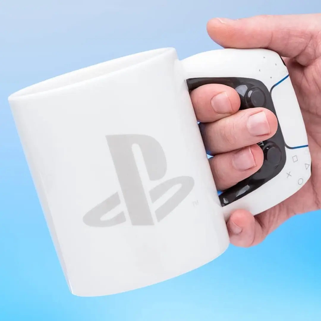 Paladone PlayStation PS5 Keramische Koffiemok 480ml - Officieel Licentie - Wit/Zwart