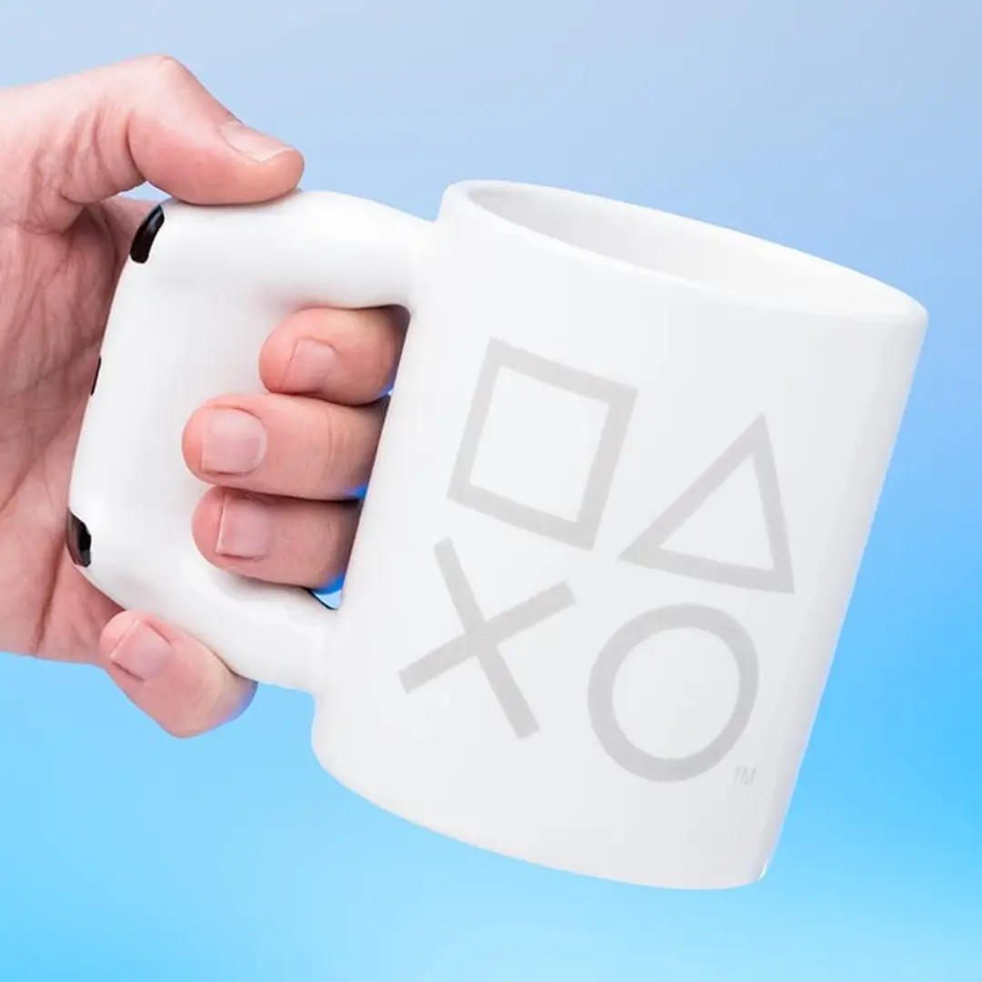 Paladone PlayStation PS5 Keramische Koffiemok 480ml - Officieel Licentie - Wit/Zwart