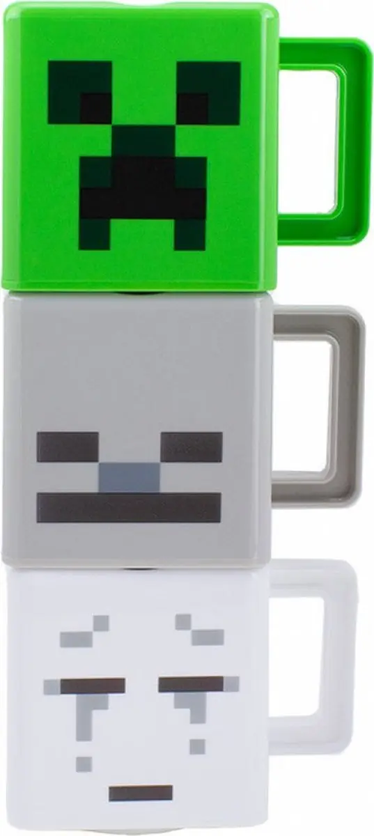 Paladone Minecraft Stapelbare Mokken PP9459MCF - 3 Stuks - 250ml