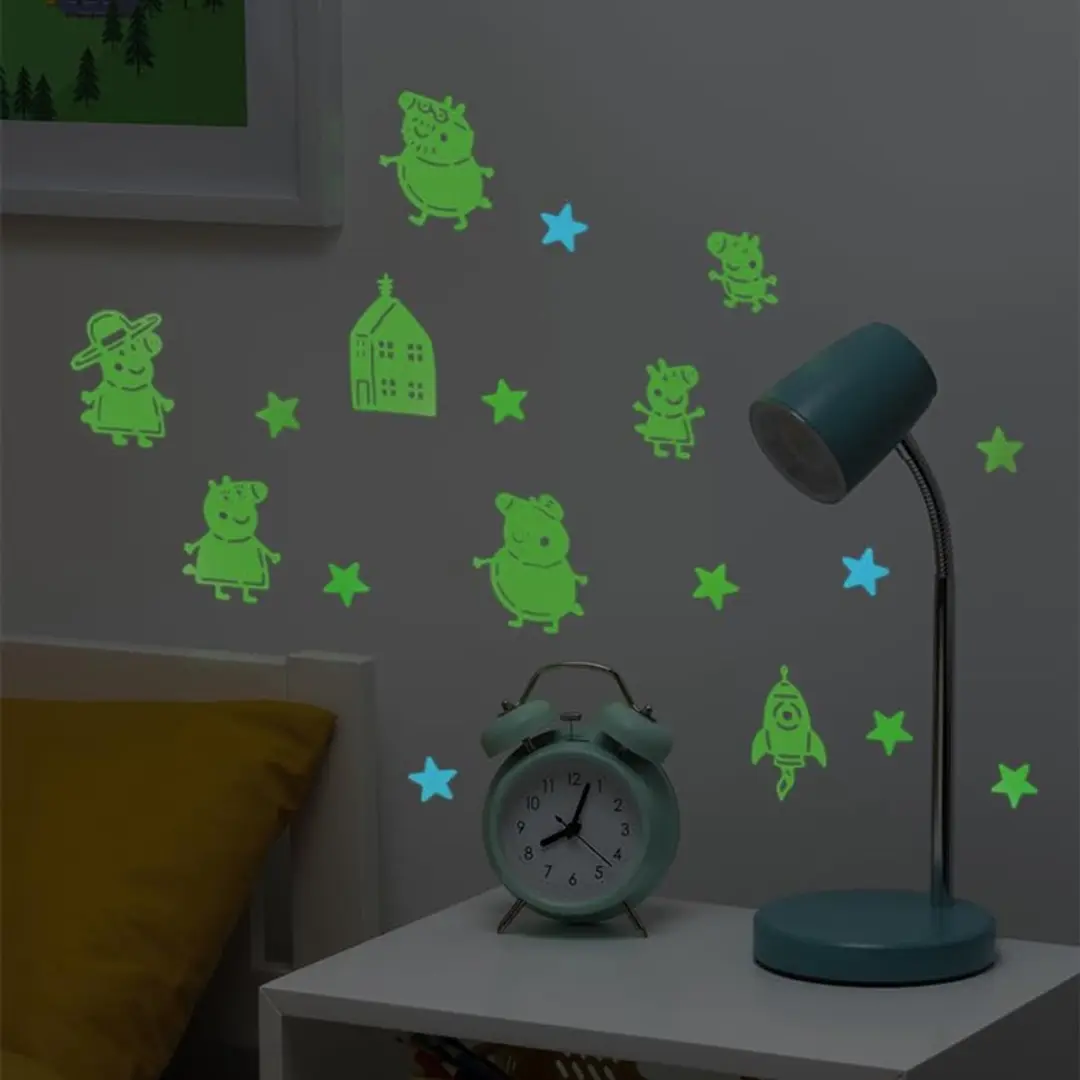 Paladone Peppa Pig Glow-in-the-Dark Wandstickers - 207 Stuks - Multi
