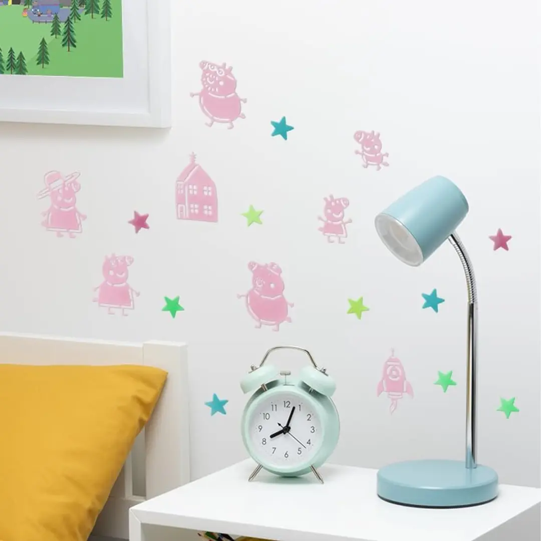 Paladone Peppa Pig Glow-in-the-Dark Wandstickers - 207 Stuks - Multi