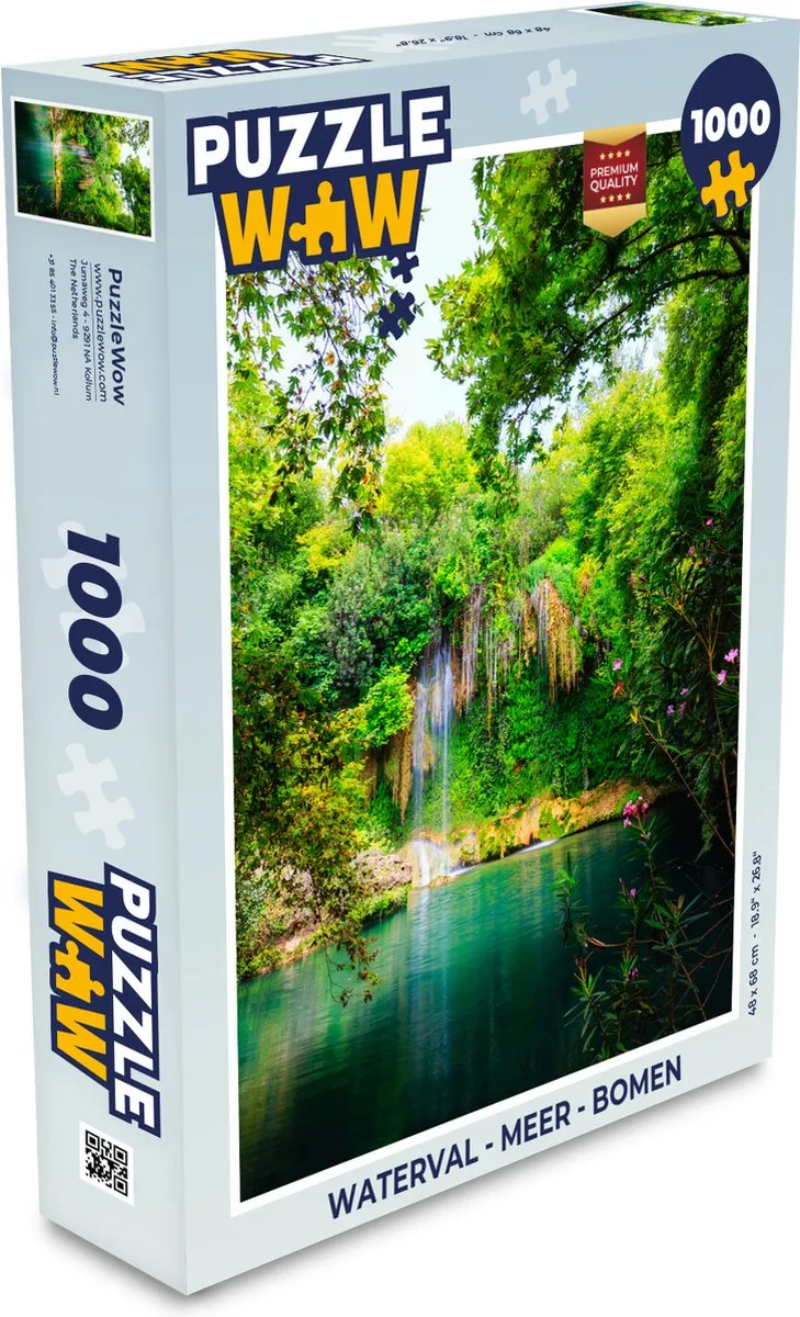 PuzzleWow Waterval Meer Bomen Legpuzzel 1000 Stuks - Multicolor
