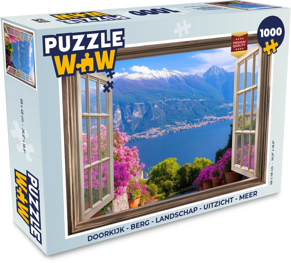 PuzzleWow Doorkijk Berg Landschap Legpuzzel 1000 Stuks - Blauw