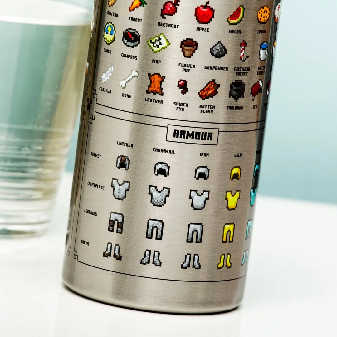 Paladone Minecraft Drinkfles 500ml - Dubbelwandig RVS - PP7995MCF