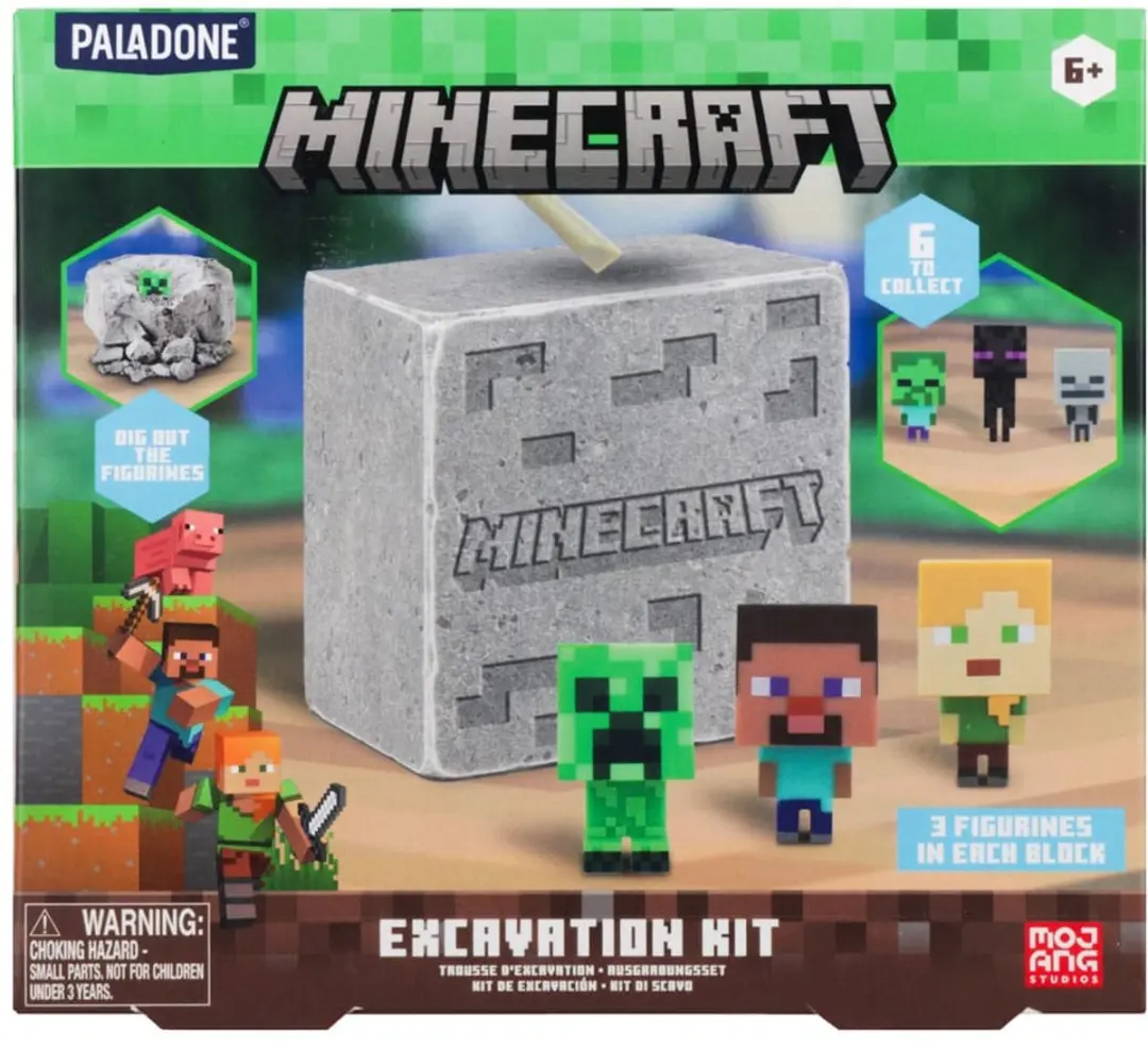Paladone Minecraft Excavation Kit - 3 Mini-Figuren - Multi