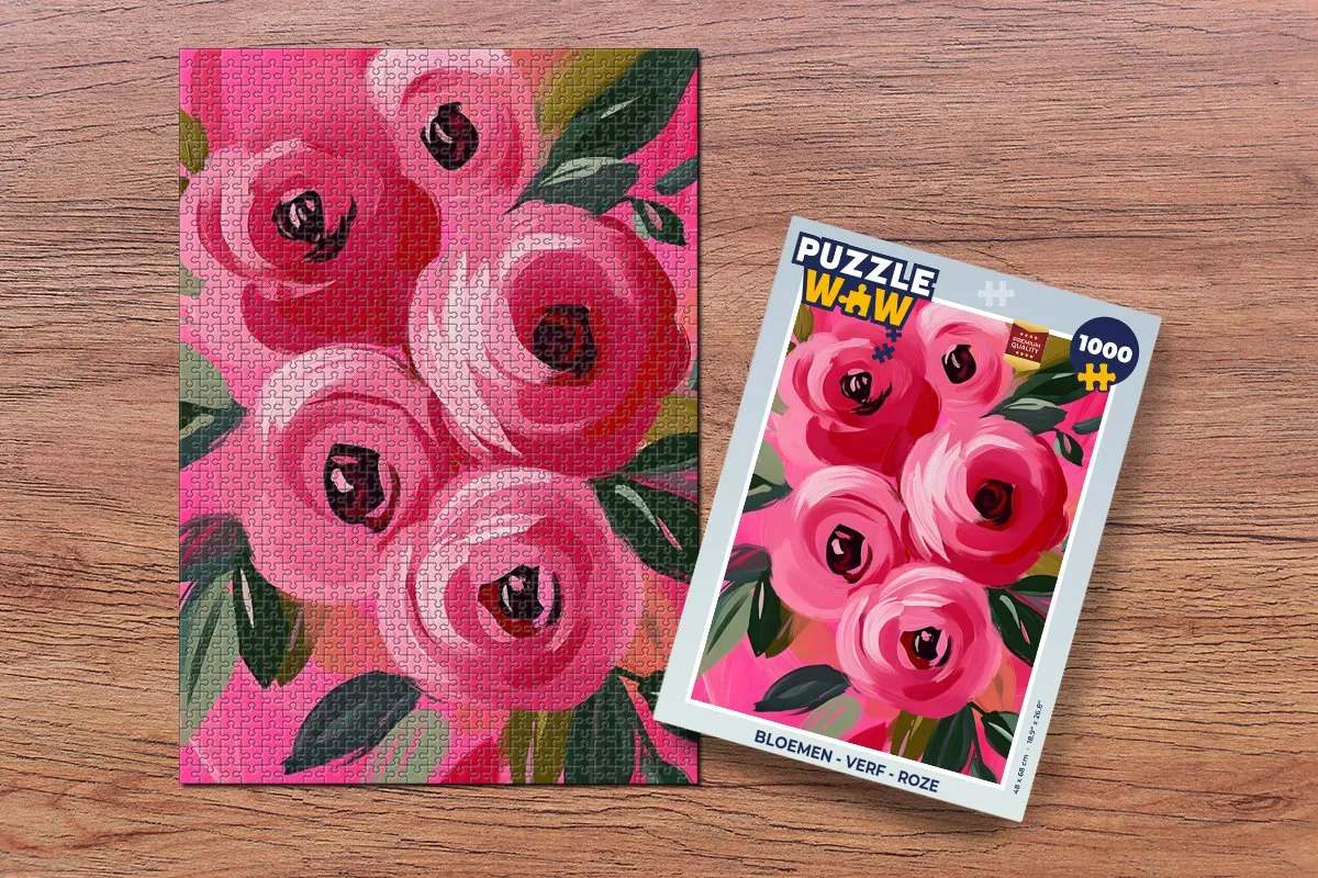 PuzzleWow Bloemen Roze Legpuzzel 1000 Stukjes