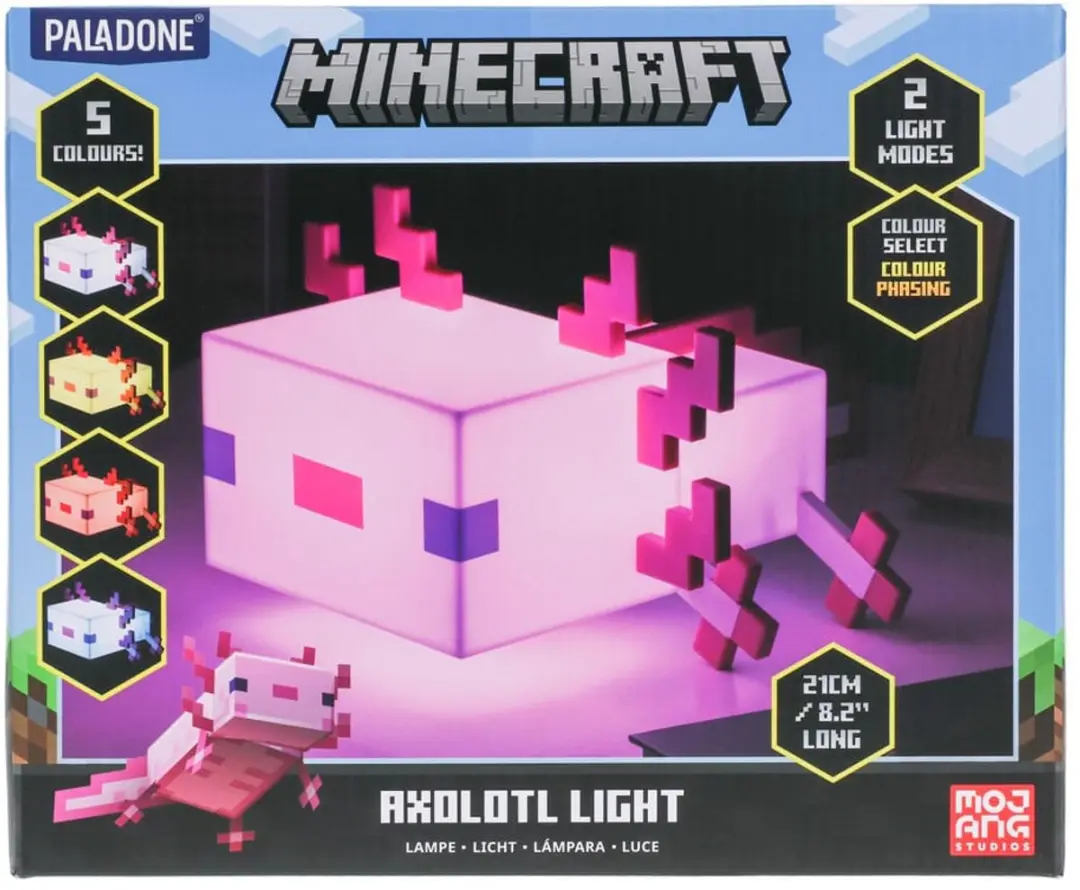 Paladone Minecraft Axolotl Lamp - RGBW - Veelkleurig