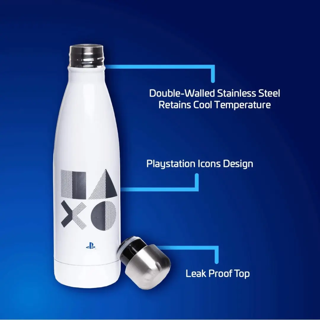 Paladone PlayStation 5 Drinkfles 460ml - PP7925PS - Grijs/Wit/Zilver