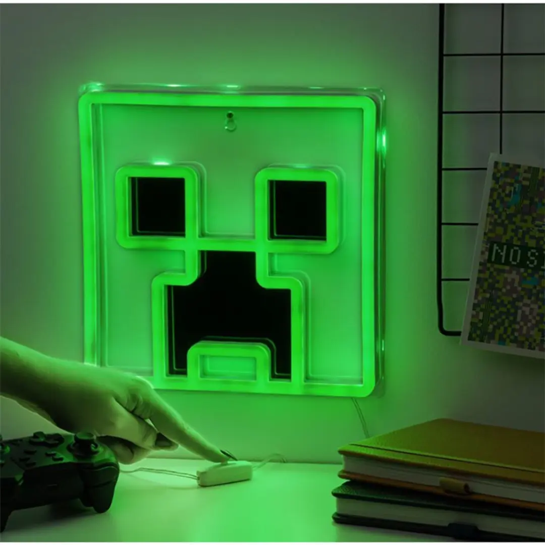 Paladone Minecraft Creeper LED Wandlamp 25cm - Groen