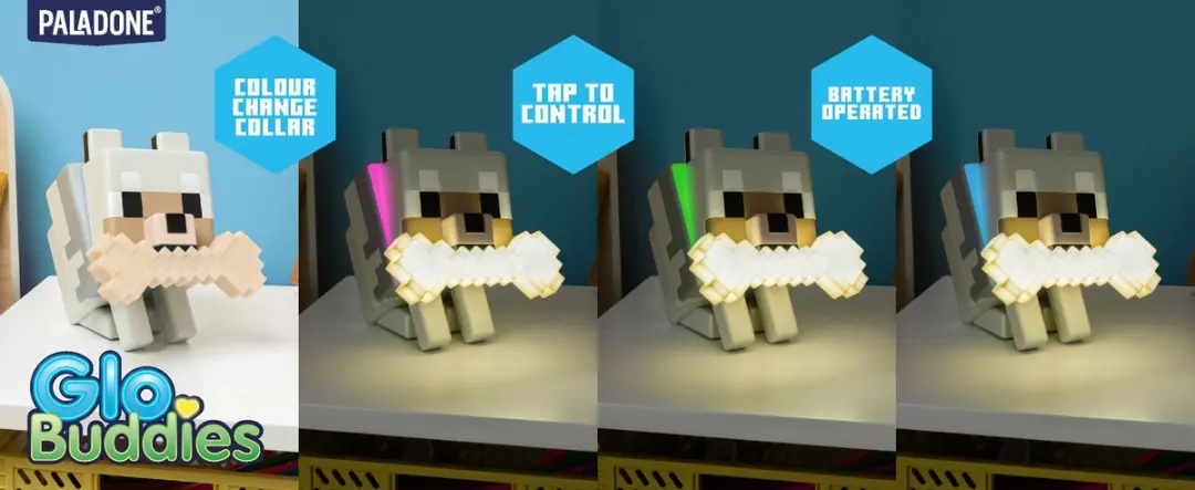 Paladone Minecraft Wolf GloBuddies LED Nachtlamp - 5W