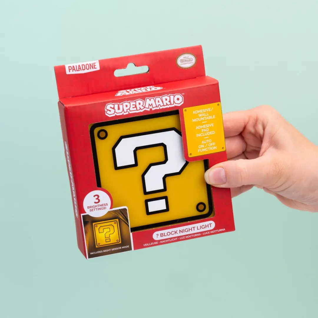 Paladone Super Mario Nachtlamp - Warm wit licht - Geel/Wit/Zwart