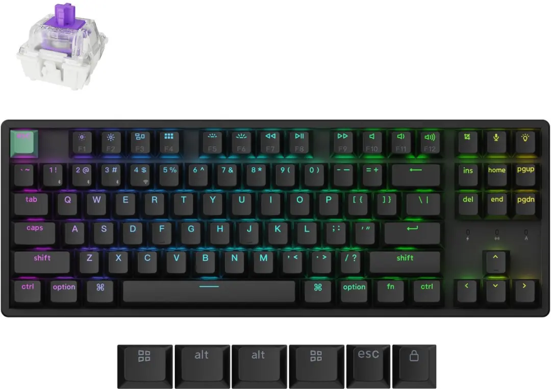 Keychron K8 HE K8H-J1 Gaming Toetsenbord 80% - Zwart - afbeelding 3 van 5
