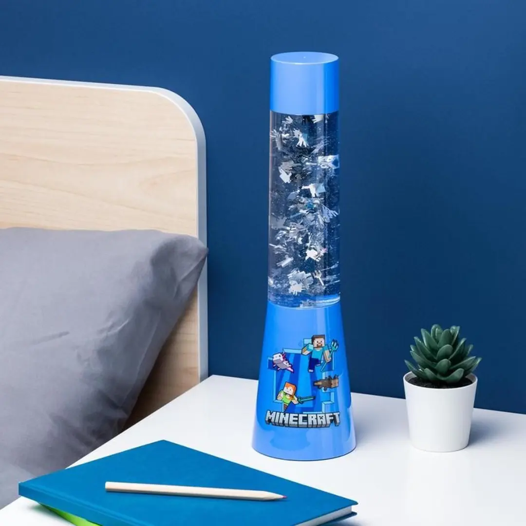Paladone Minecraft Glitter Flow Lamp - Blauw Licht
