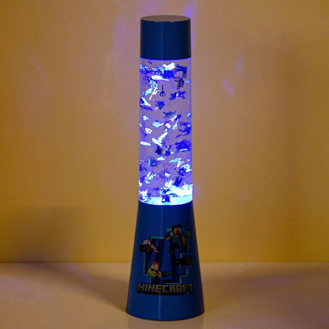 Paladone Minecraft Glitter Flow Lamp - Blauw Licht