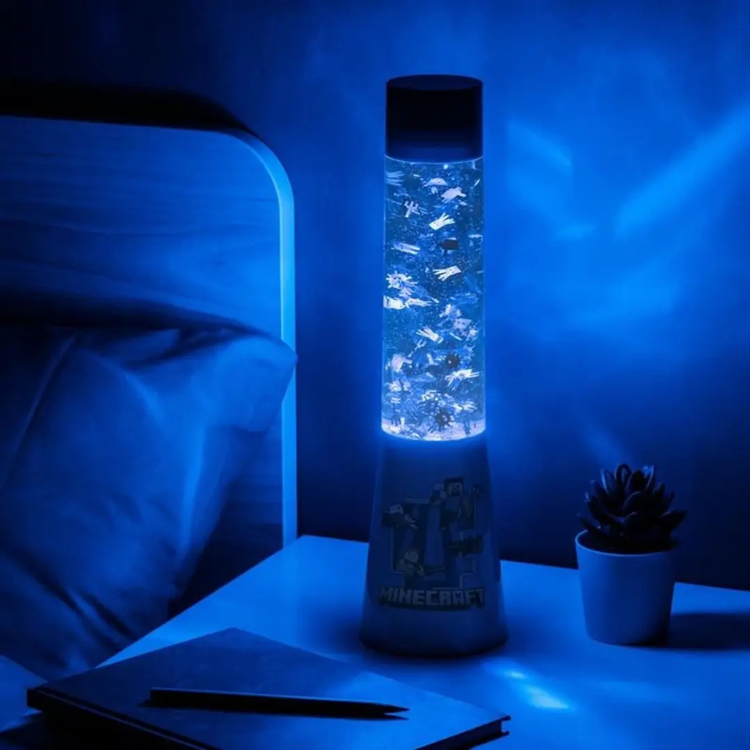 Paladone Minecraft Glitter Flow Lamp - Blauw Licht