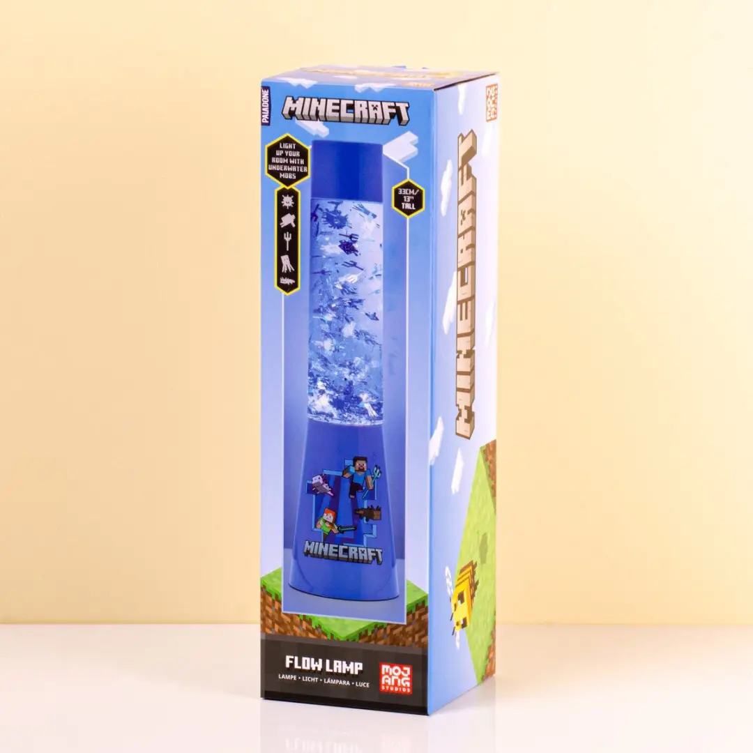 Paladone Minecraft Glitter Flow Lamp - Blauw Licht