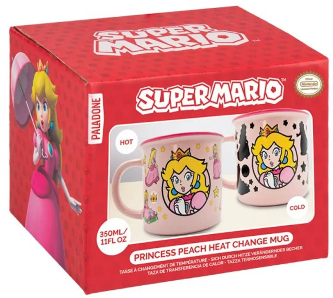 Paladone Super Mario Princess Peach Heat Change Mok - 300ml - Multi