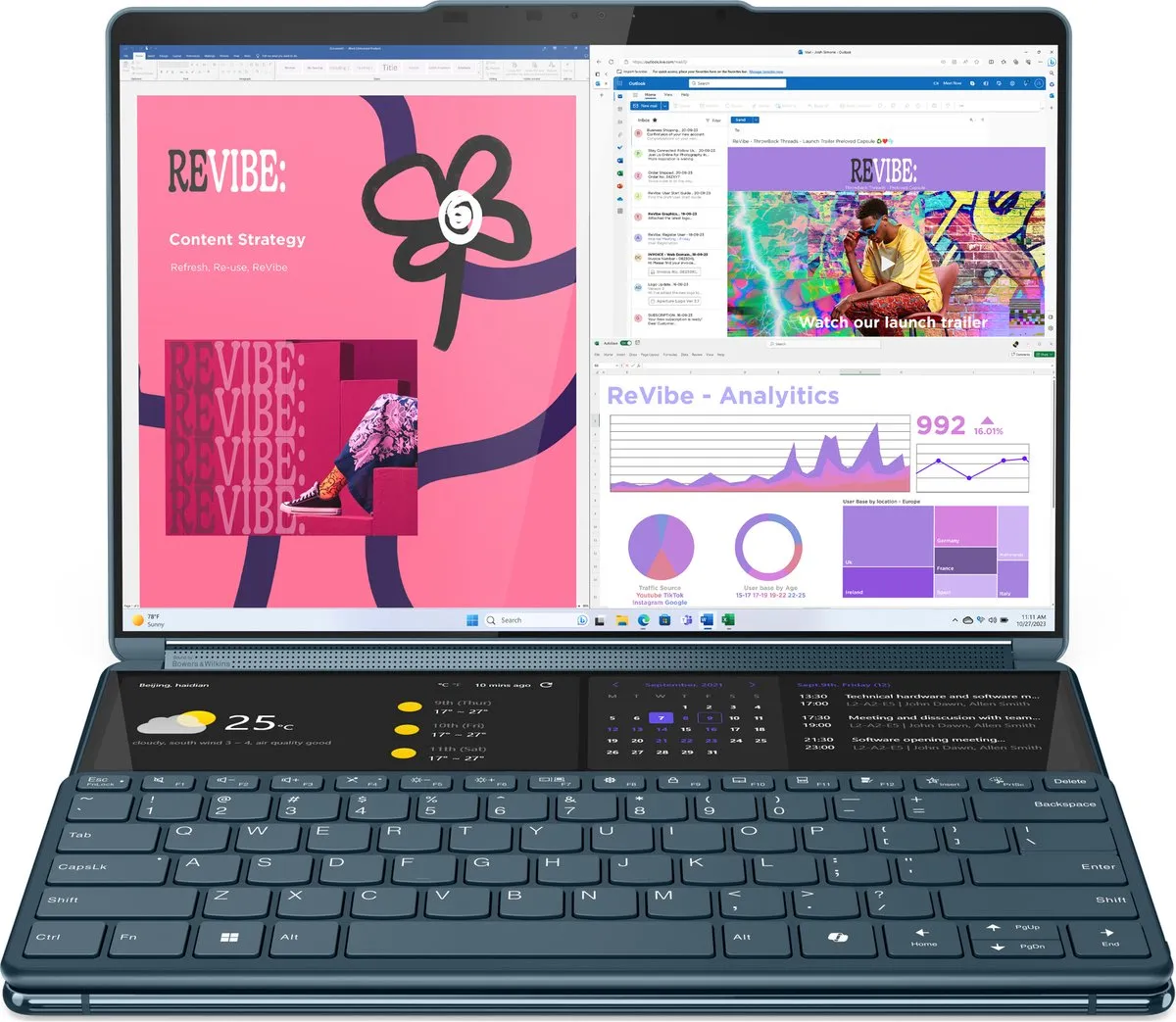 Lenovo Yoga Book 9 13IMU9 2-in-1 - 33,8 cm Touchscreen 2.8K - 32GB/1TB - Blauwgroen