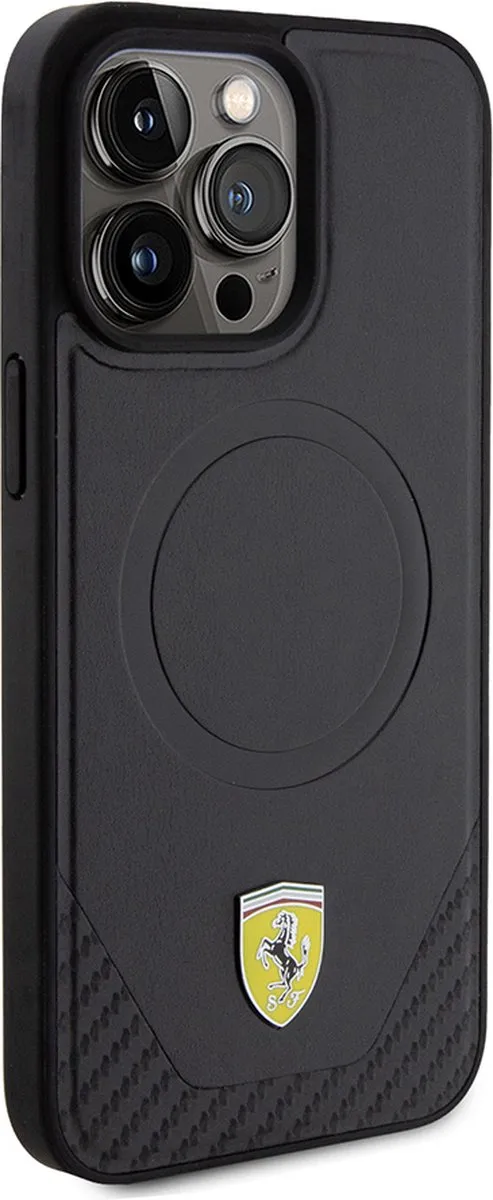Ferrari iPhone 15 Pro Backcase - Effen Zwart - MagSafe