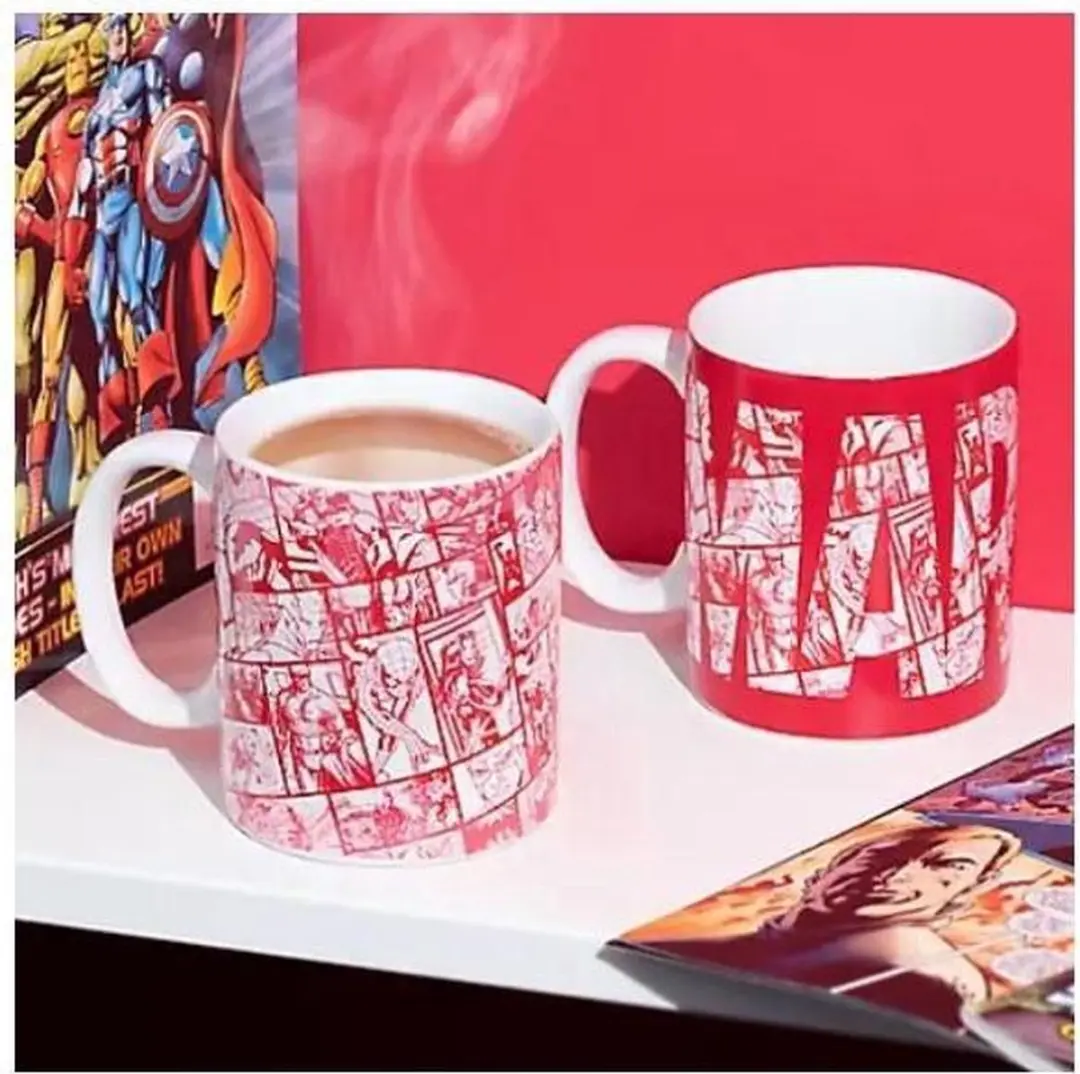 Paladone Marvel Logo Mok PP7979MC - 320ml - Rood/Wit