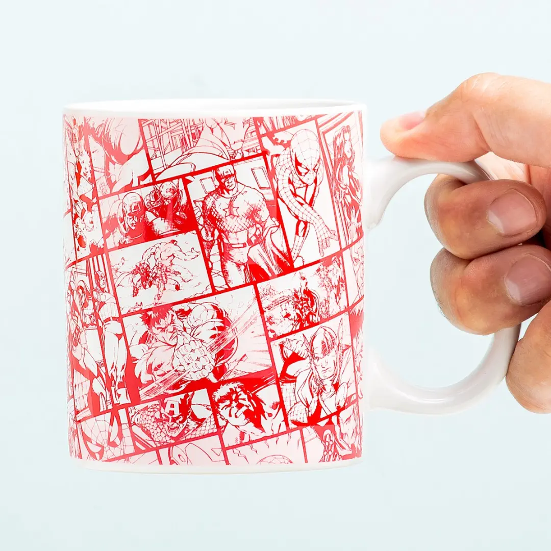 Paladone Marvel Logo Mok PP7979MC - 320ml - Rood/Wit
