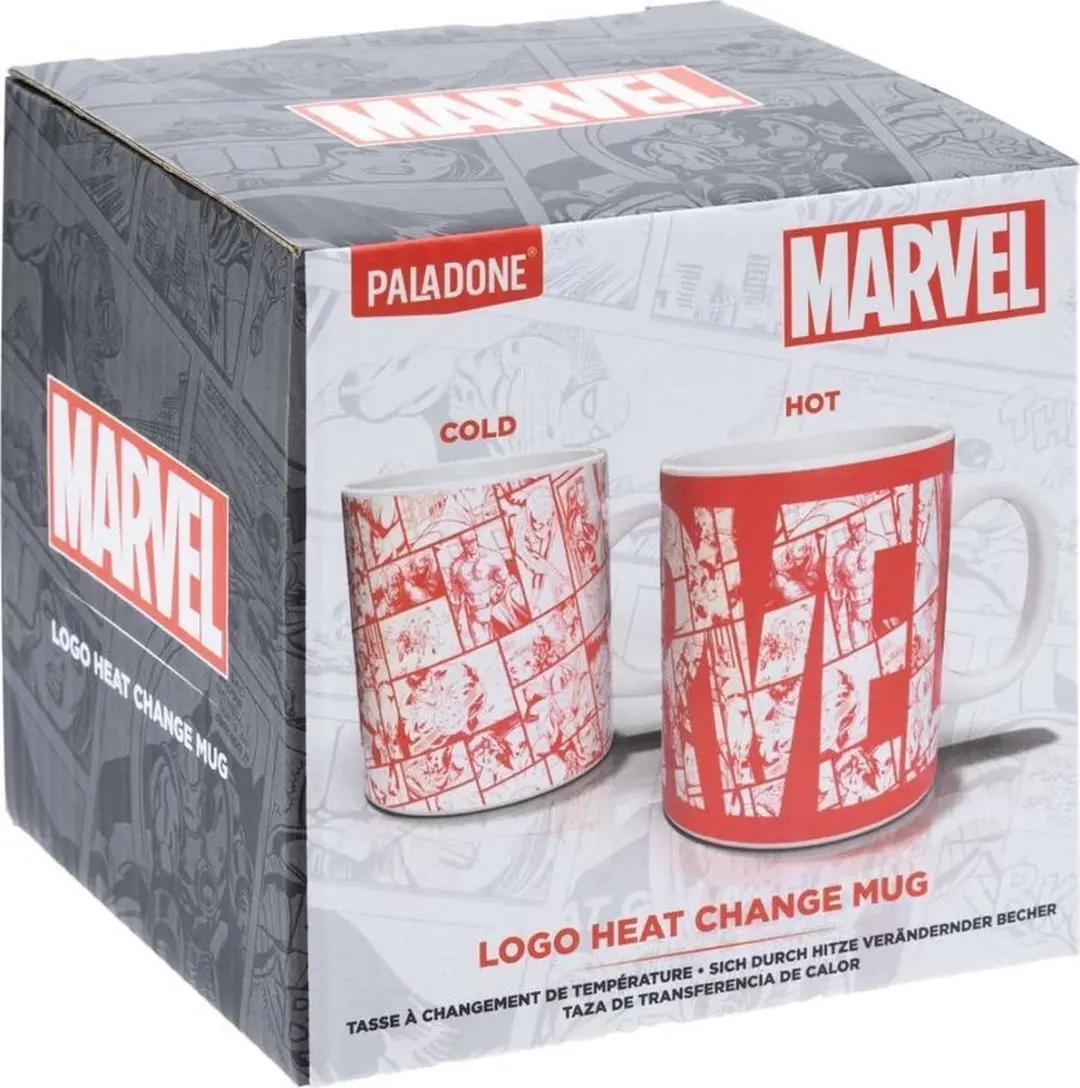 Paladone Marvel Logo Mok PP7979MC - 320ml - Rood/Wit
