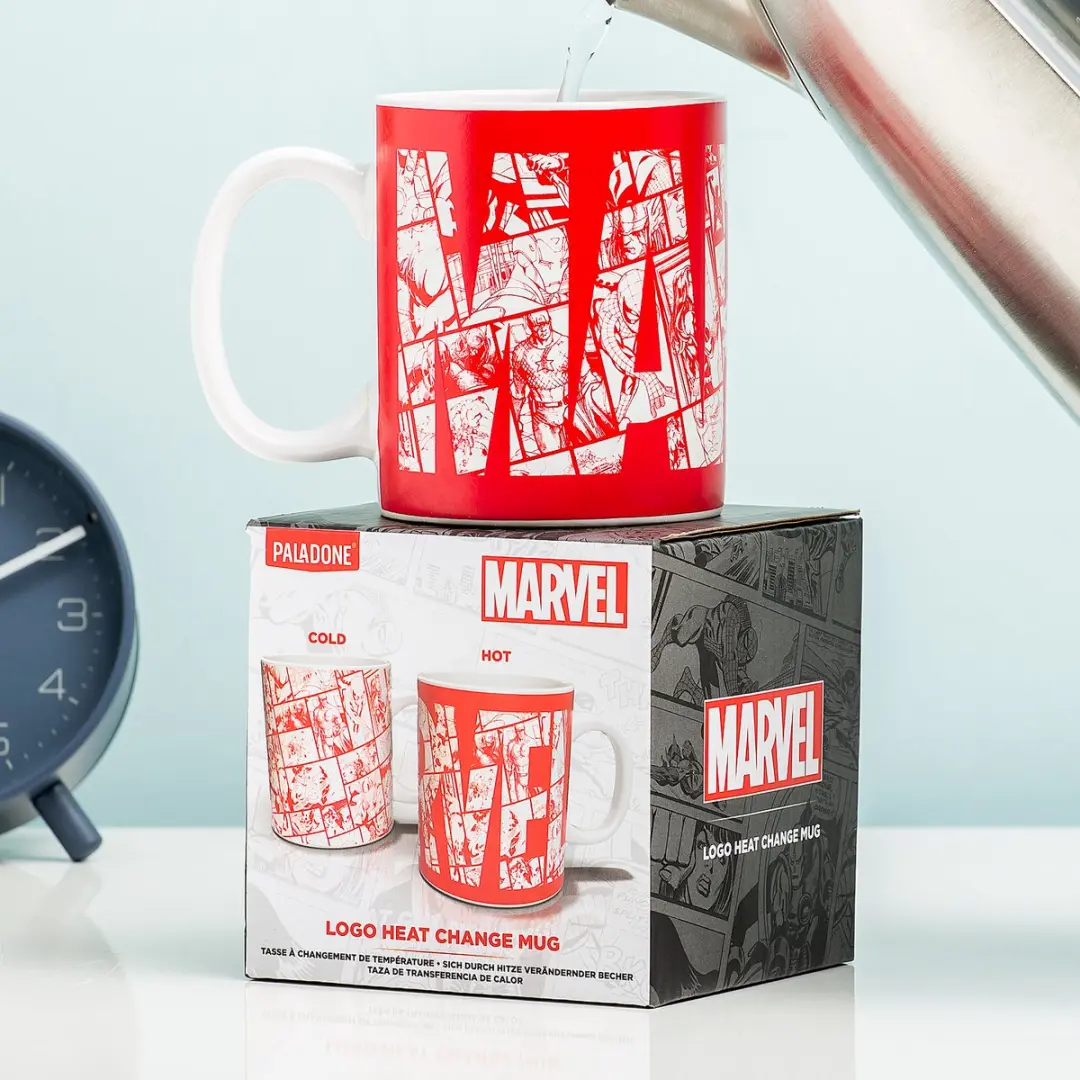 Paladone Marvel Logo Mok PP7979MC - 320ml - Rood/Wit