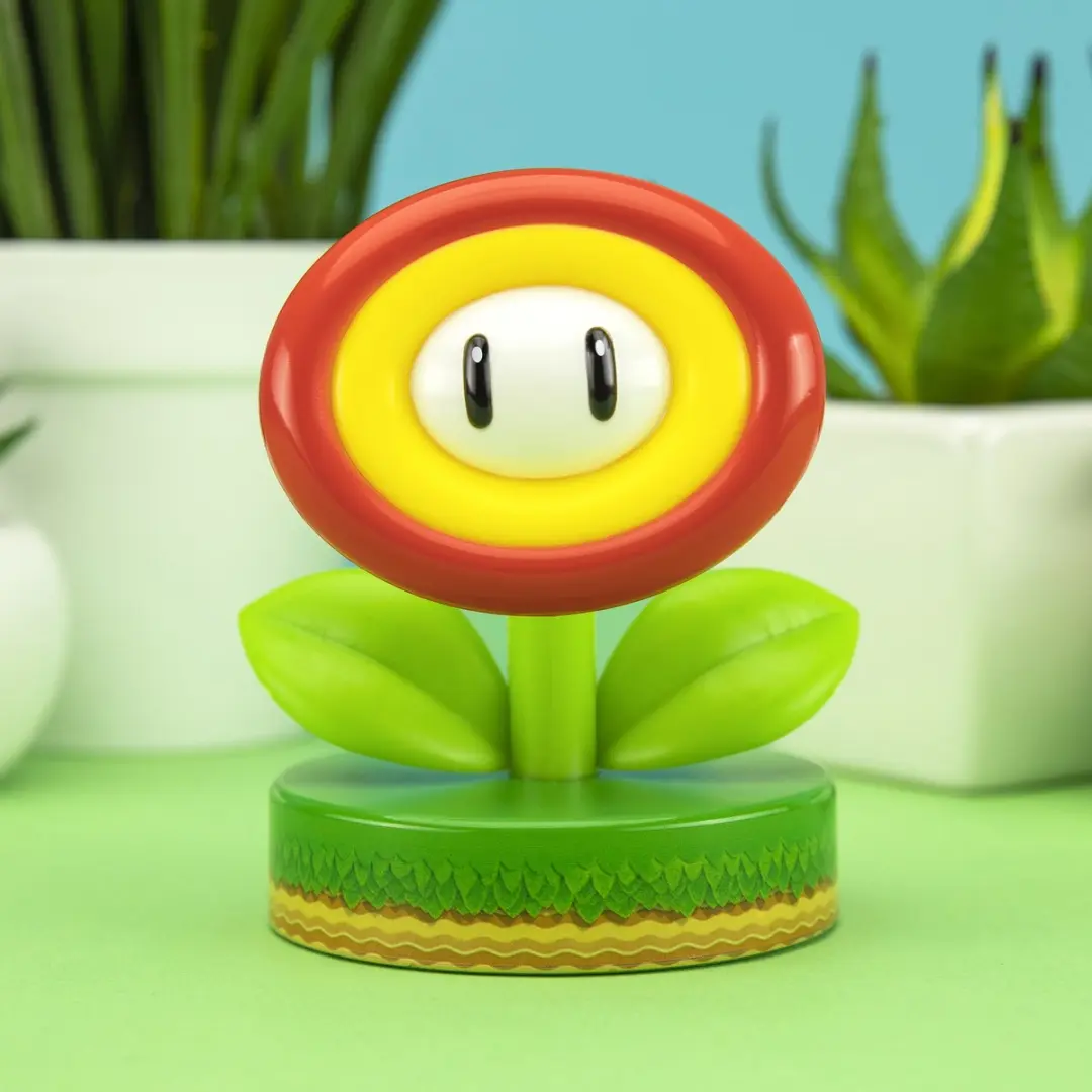 Paladone Super Mario Fire Flower LED Figurenlamp 10cm - Warm wit