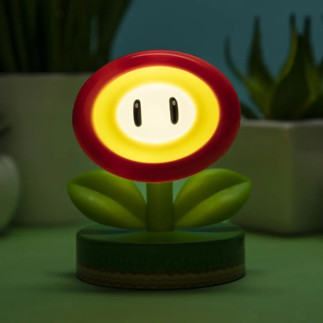 Paladone Super Mario Fire Flower LED Figurenlamp 10cm - Warm wit