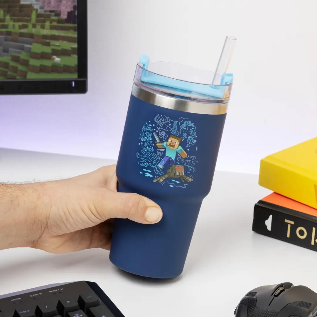 Paladone Minecraft Gamer Thermosbeker 600ml - Blauw