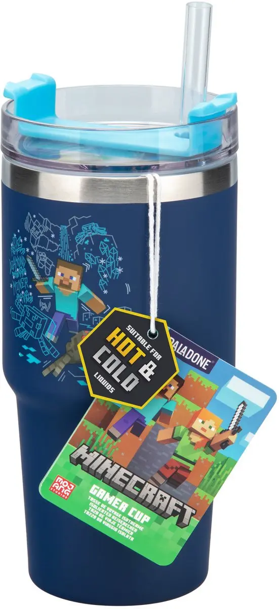 Paladone Minecraft Gamer Thermosbeker 600ml - Blauw