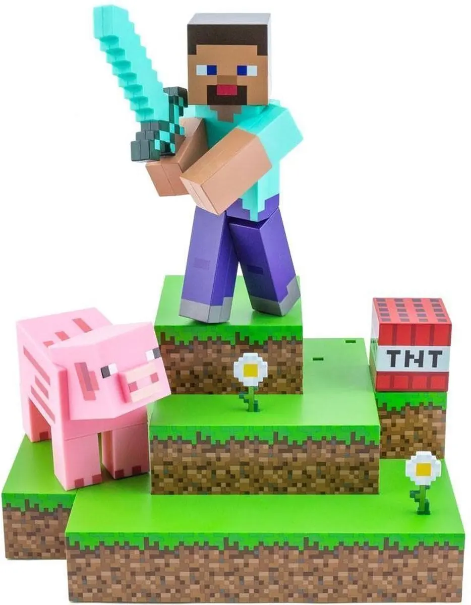 Paladone Minecraft Steve Diorama Lamp - 1 Lichtpunt Wit