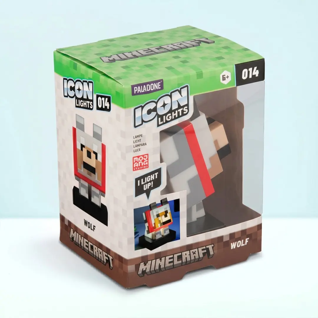 Paladone Minecraft Wolf Lamp - LED Nachtlamp 11cm - Wit licht
