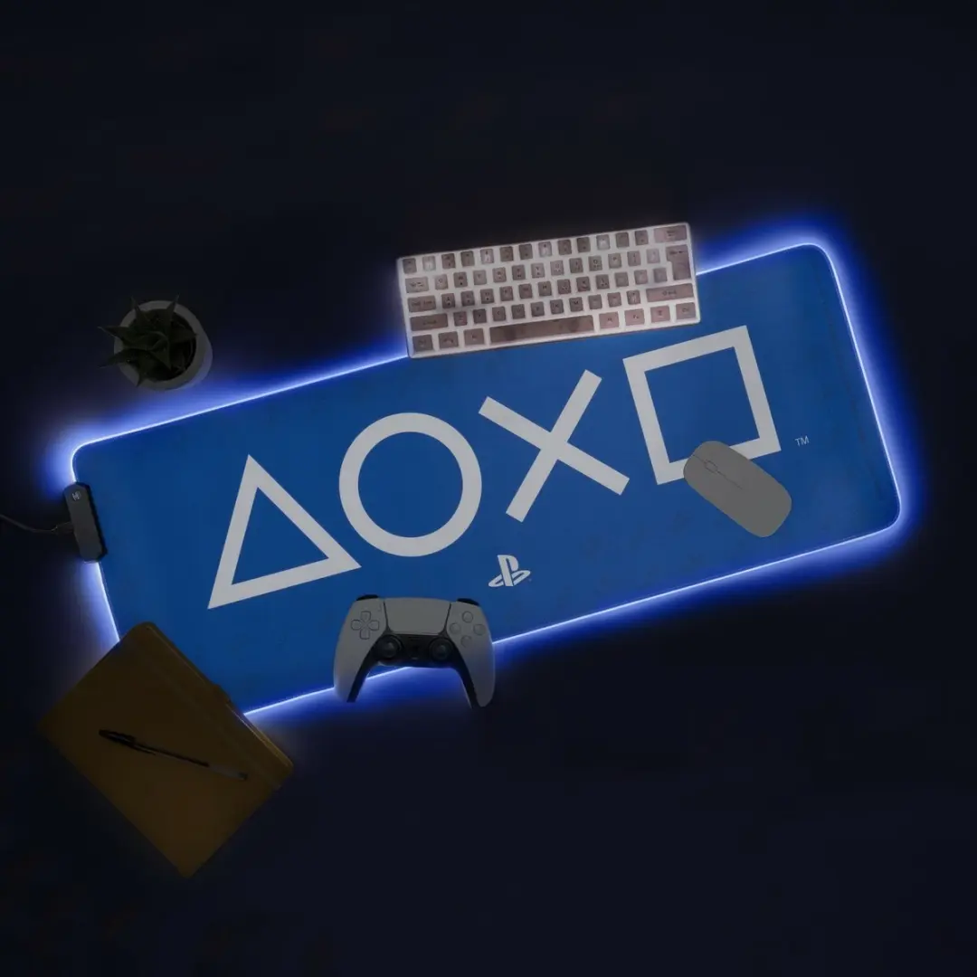 Paladone PlayStation Light Up Desk Mat - Blauw/Wit