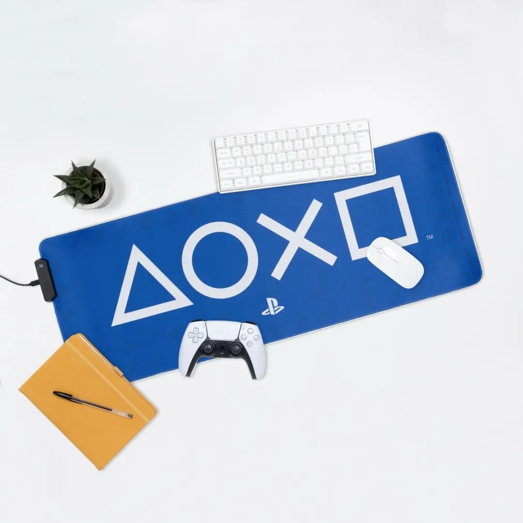 Paladone PlayStation Light Up Desk Mat - Blauw/Wit