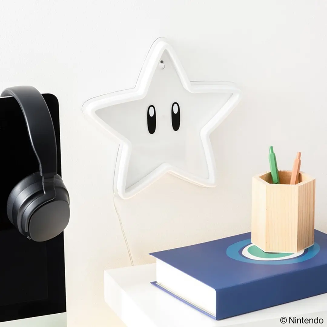 Paladone Super Mario LED Neon Wandlamp 24cm - Geel