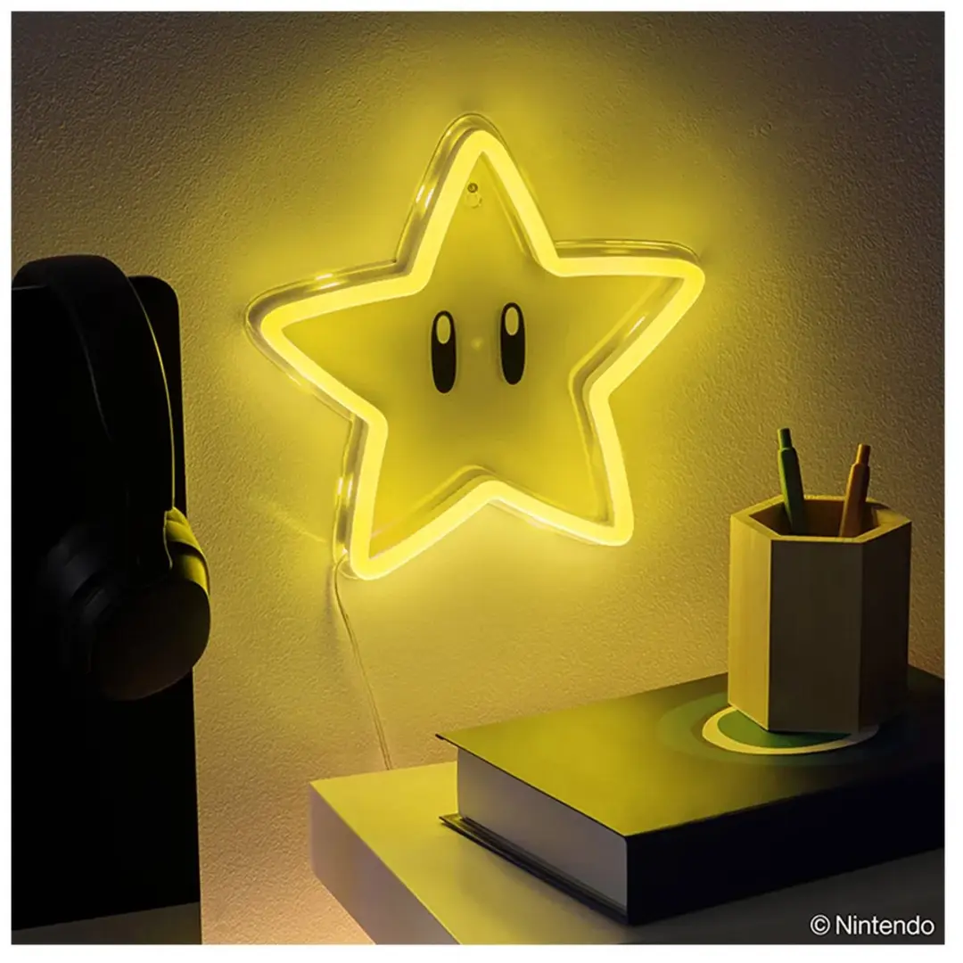 Paladone Super Mario LED Neon Wandlamp 24cm - Geel