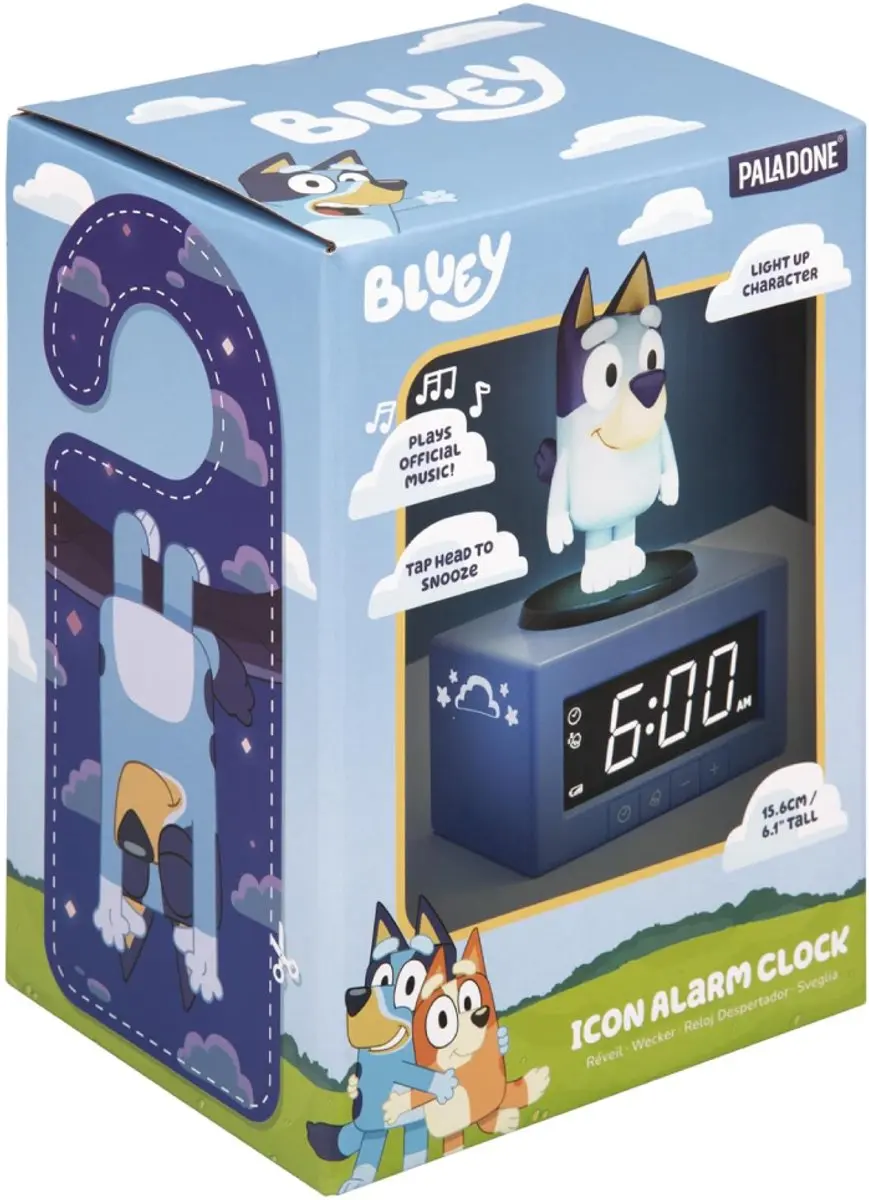 Paladone Bluey Icon Alarm Clock - Digitale Wekker 15.6cm - 3x AAA