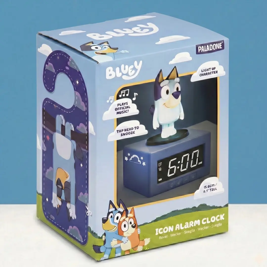 Paladone Bluey Icon Alarm Clock - Digitale Wekker 15.6cm - 3x AAA