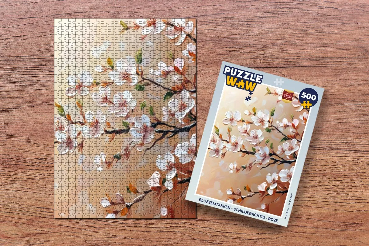PuzzleWow Bloesemtakken Legpuzzel 500 Stuks - Roze