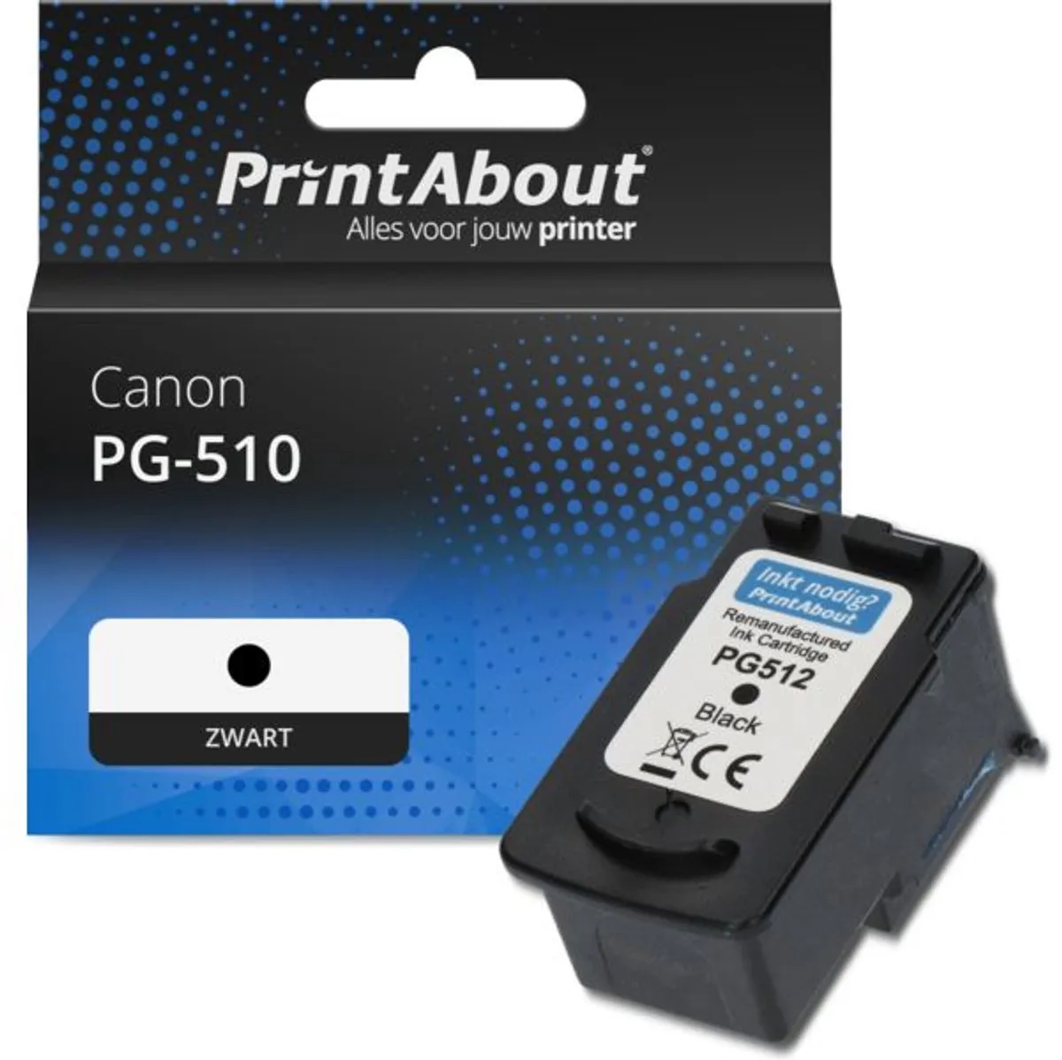 PrintAbout PG-510 Inktcartridge - Zwart - 550 pagina's